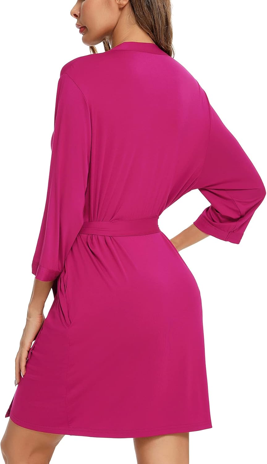 Samring Women's Lightweight Robe Soft Kimono Robes Short Bathrobe for Women Sleepwear