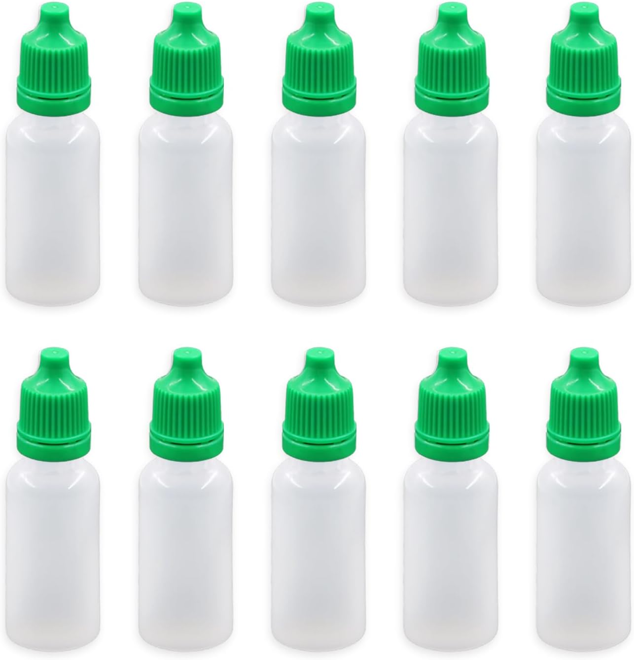 10 Pcs Dropper Bottles, 15ml/0.5 oz Empty Squeezable Small Mouth Dropper Bottle, Liquid Dropper Bottle with Green Cap