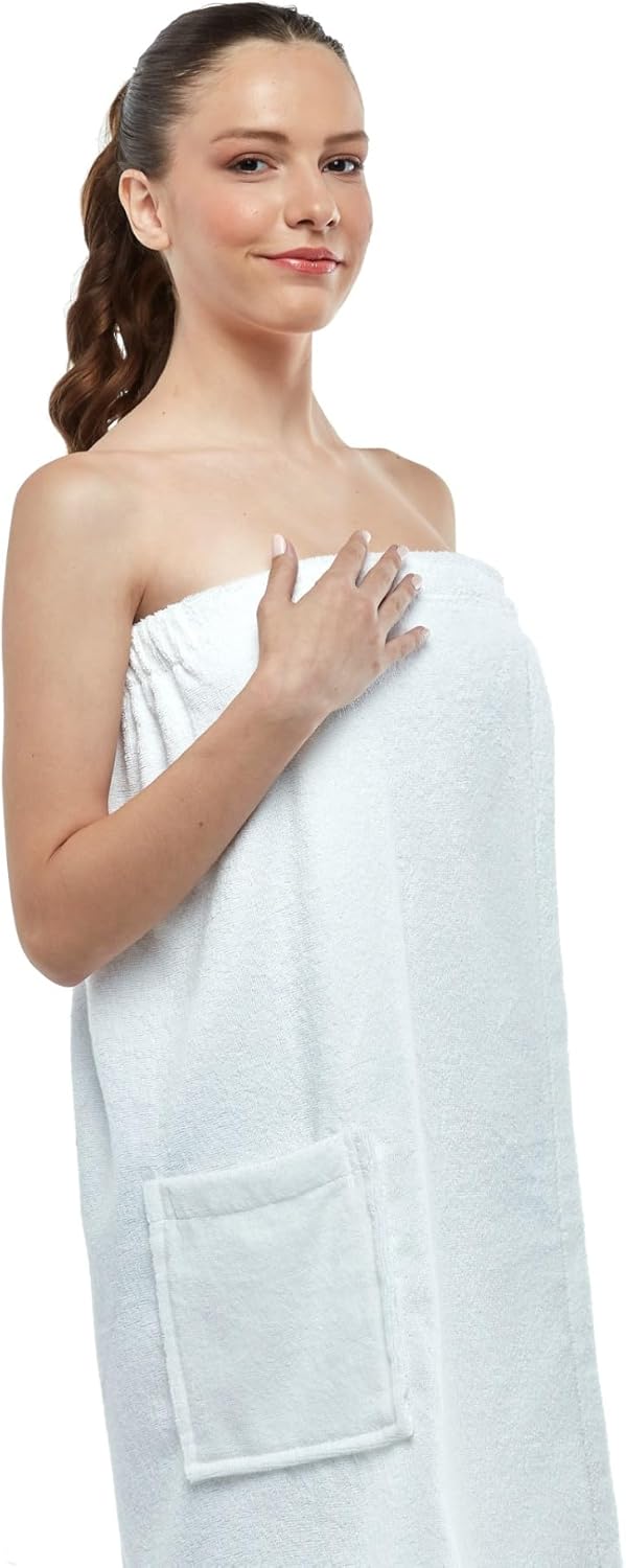 ESKYMODE Womens Terry Cotton Bath Robe Wrap, Women's Spa Shower Towel Bathrobe