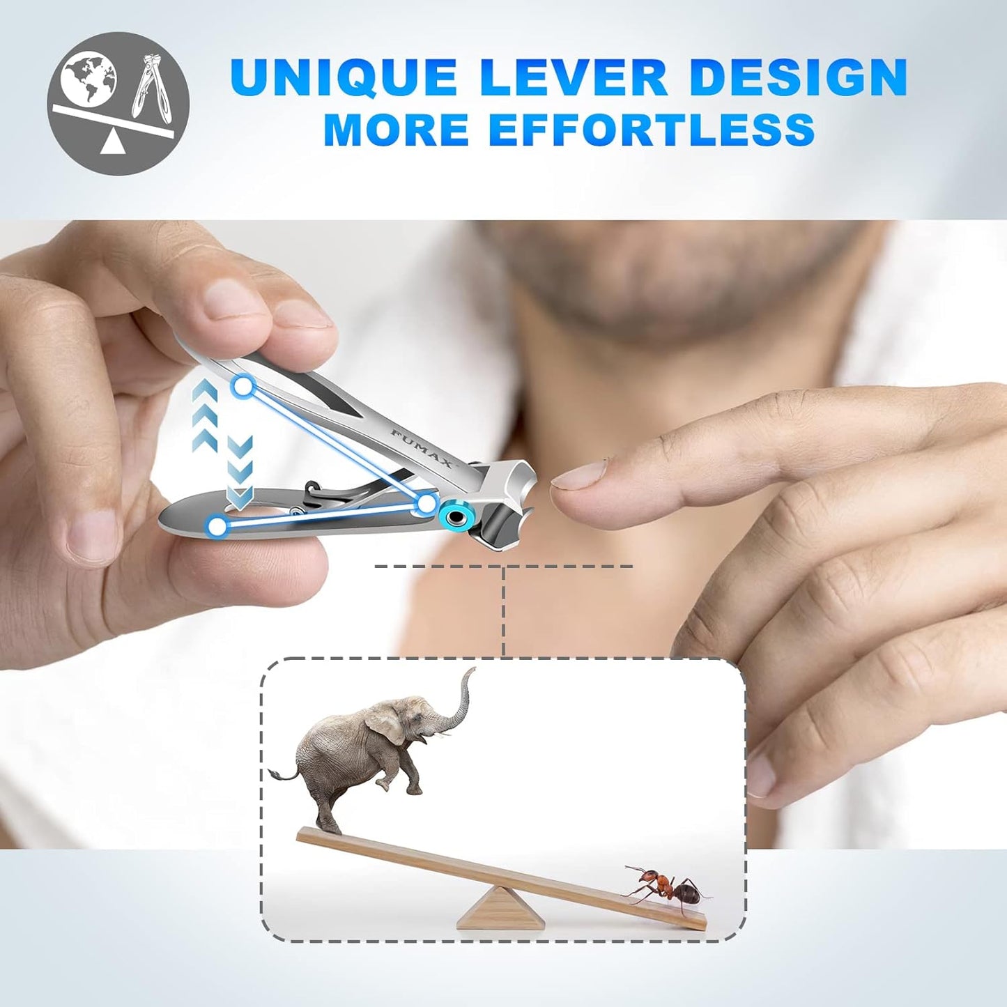 Toenail Clippers for Seniors Thick Toenails, Heavy Duty Nail Clippers for Men with 15mm Wide Jaw Opening, Large Toe Nail Clippers with Long Handle for Thick Nails Gift for Men Dad Him