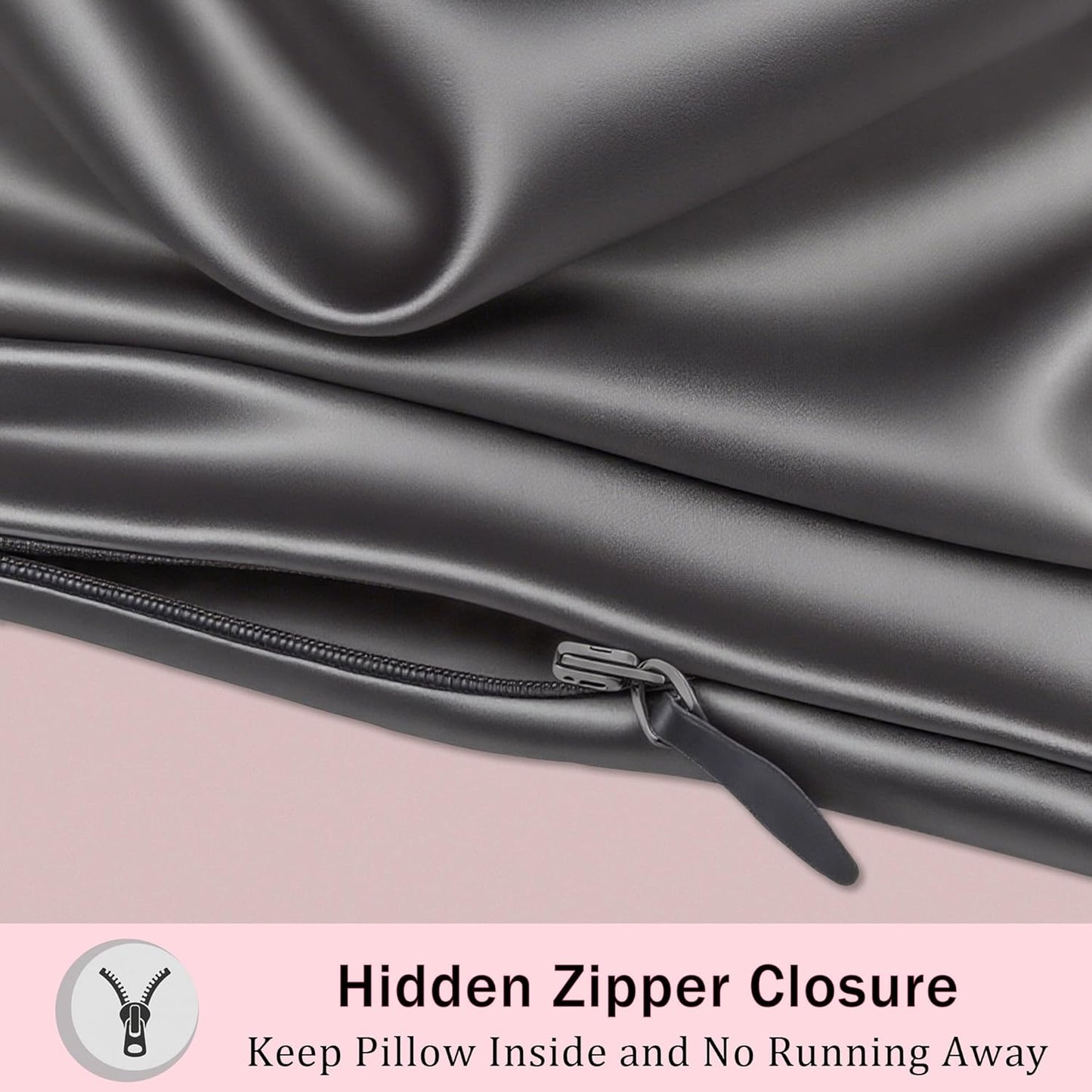 Mulberry Silk Pillow Cases Queen Size Set of 2, Ultra Smooth Soft Breathable Cooling Pillow Cases for Hot Sleepers, Silk Satin Pillowcases 2 Pack with Zipper for Hair and Skin, Gifts for Women