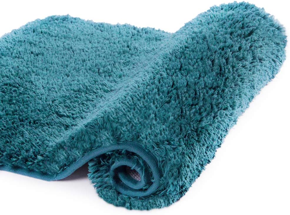 Walensee Large Bathroom Rug (24 x 48, Teal) Extra Soft and Absorbent Shaggy Bath Mat, Machine Washable Microfiber, Non Slip Luxury Floor Mat