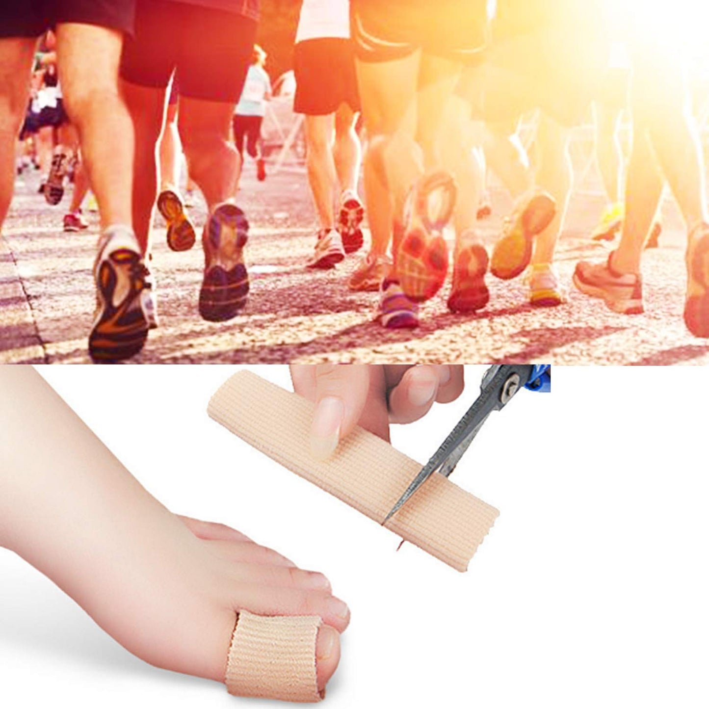 5 Pieces Toe Cushion Fabric Toe Tubes Finger Sleeves Protector with Fabric and Gel Cushion for Corns, Blisters, Calluses, Hammer Toes and Fingers Protectors (L Size)