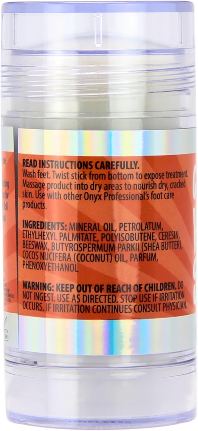 Onyx Professional Cracked Heel Repair Balm Stick for Dry Cracked Feet Treatment, Orange Scent, 2 pack - Moisturizing Foot Balm, Rolls On, No Mess Like Foot Cream or Foot Lotion, Heel Treatment