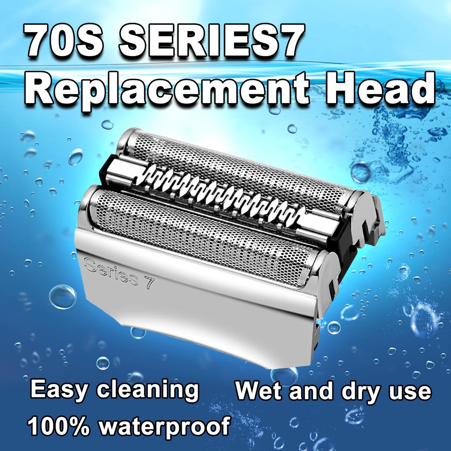 70S 2PCS, Series 7 Electric Shaver Replacement Head Compatible, 70S Replacement Electric Shaver Heads for Men Razor Shaving Blades Fit for Braun Series 7: 720cc, 730cc, 735s, 750cc, 760cc, 790cc