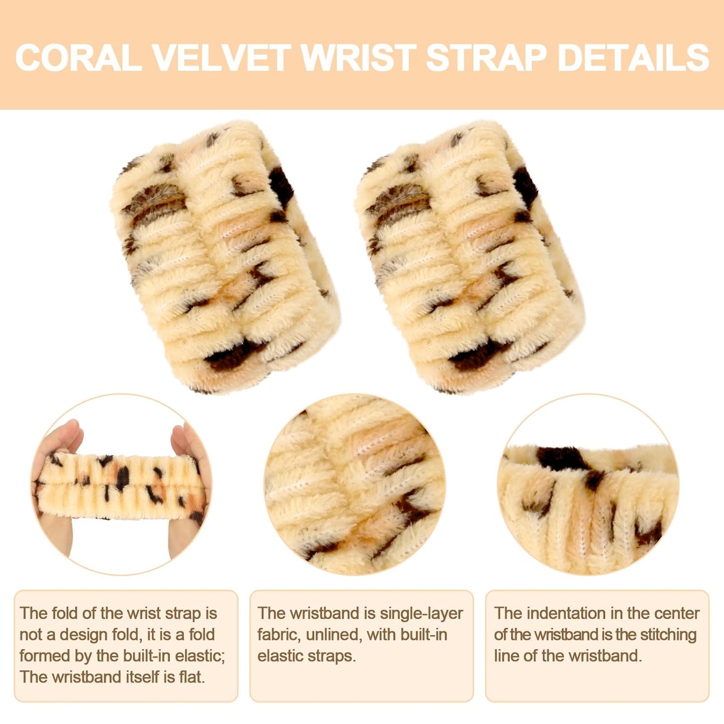 CAVETEE Spa Headband and Wristband Set, Spa & Makeup Fluffy Bow Headband Skincare Hair Band and Wristbands for Face Washing Shower & Yoga