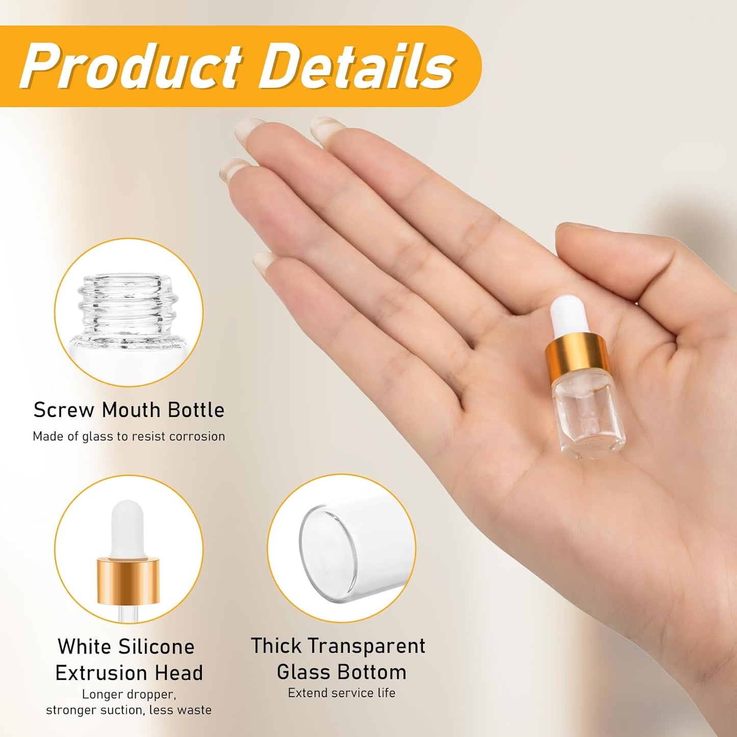 20 Pack Mini Dropper Bottle for Cuticle Oil, 2ml Small Sample Essential Oil Dropper Bottles for Travel, Clear Empty Vails for Cosmetic Perfume