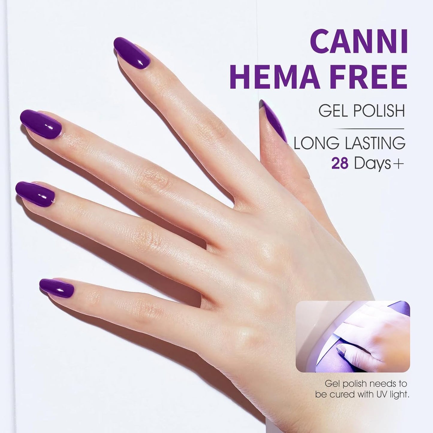 CANNI 6 Colors 9 ML Hema-Free Dark Purple Blue Gel Nail Polish Set, Blue Dark Purple Gel Polish Kit, Soak Off LED Nail Gel Manicure Kit DIY at Home Salon Gifts