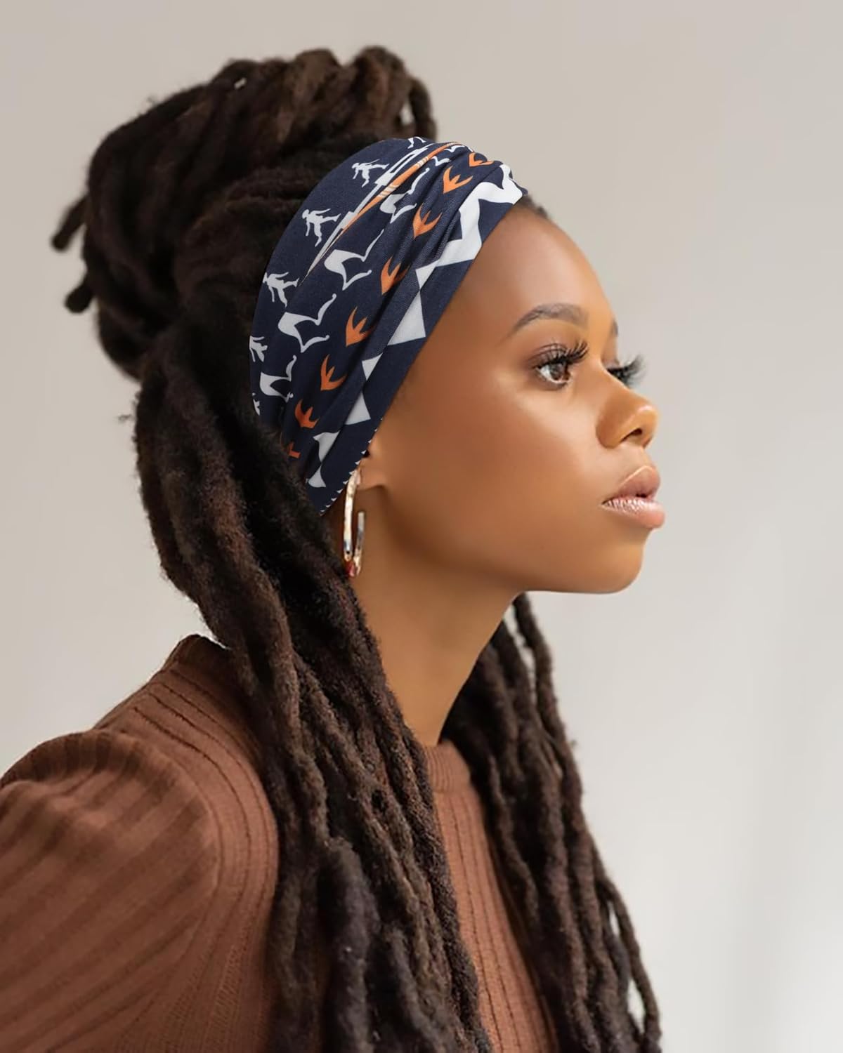 DRESHOW Wide Headbands for Women Knotted Turban HairBands Boho Head Bands for Women's Hair Non-Slip Yoga Workout Hair Accessories 4 Pack