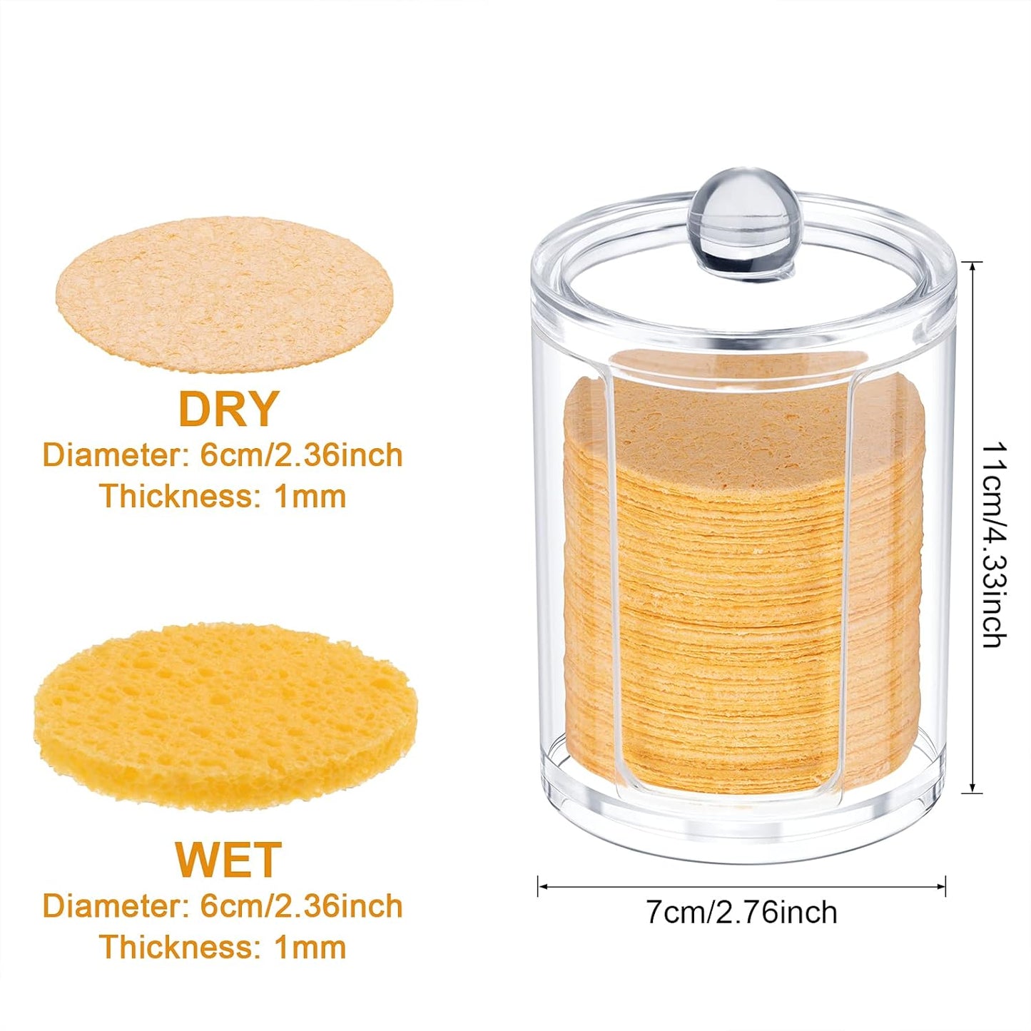 50 Pcs Compressed Facial Sponges Facial Makeup Natural Cosmetic Spa Sponges for Women Cleansing, Exfoliating Mask, Makeup Removal, Dead Skin, and Dirt, Travel Essentials(Yellow)