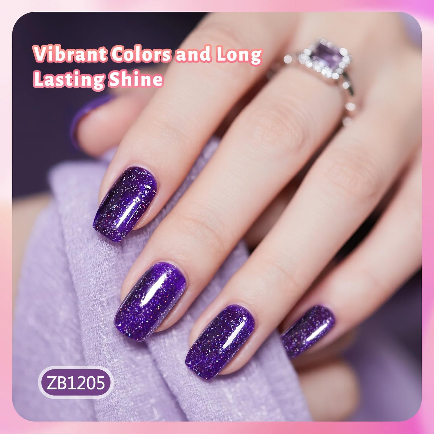 Glitter Nail Polish Set, 10 Color With 2PCS Base and Top Coat Nail Polish