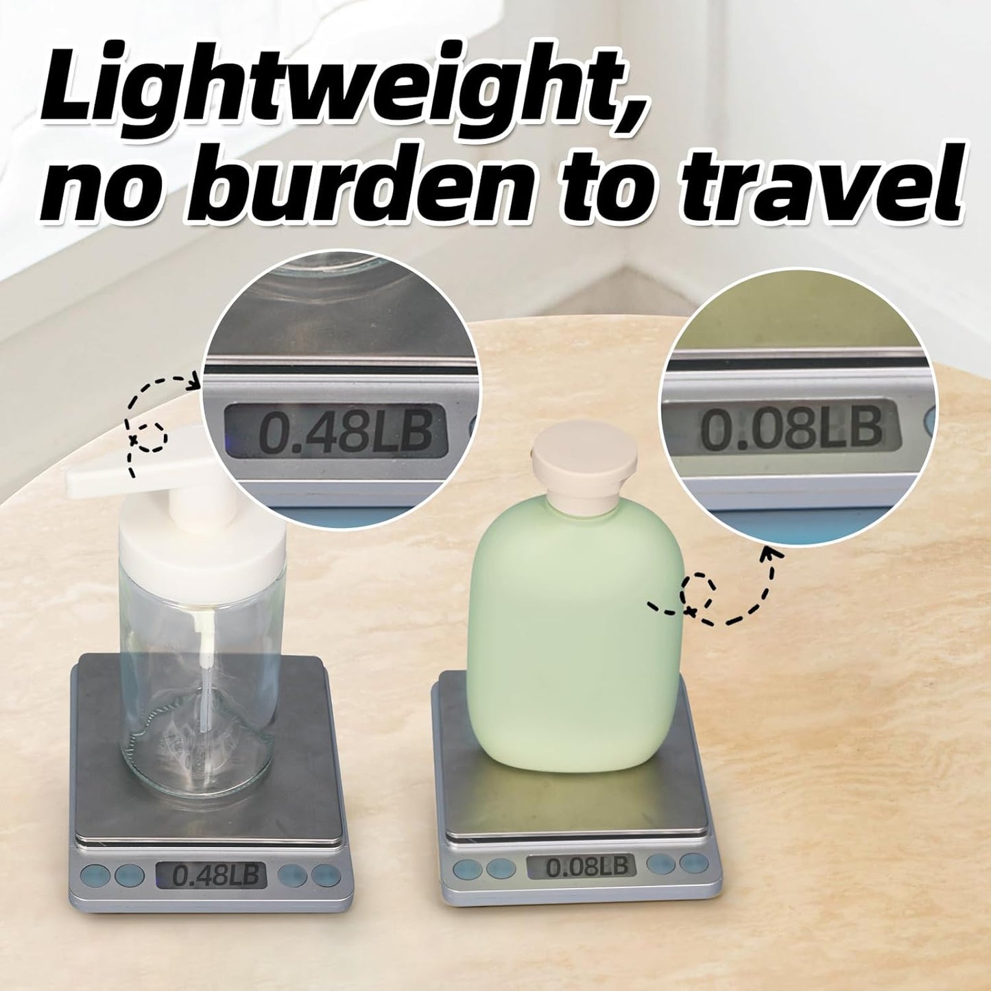 ASEVAT 8.8oz Travel Bottle with Flip Cap, Leak Proof Squeeze Bottles, Refillable Plastic Travel Containers for Creams, Lotion, Foundation, Shampoo, Conditioner