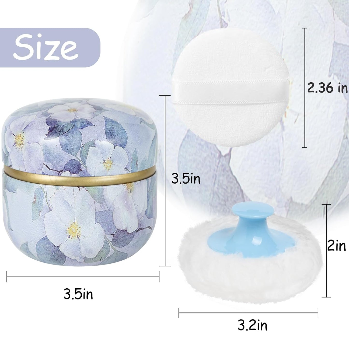 Powder Puff and Powder Container for Body Dusting Powder Case with Puff for Baby and Women,Loose Powder Containers with Puff for Travel (Midsummer Dream)