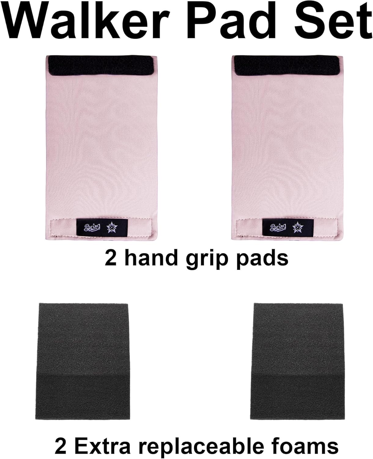 Universal Walker Padded Covers Non-Slip Cushion Foam for Folding Wheelchair Rollator Walker Grips Padded Hand Covers 2-Pack Walker Pads for Hands Pink