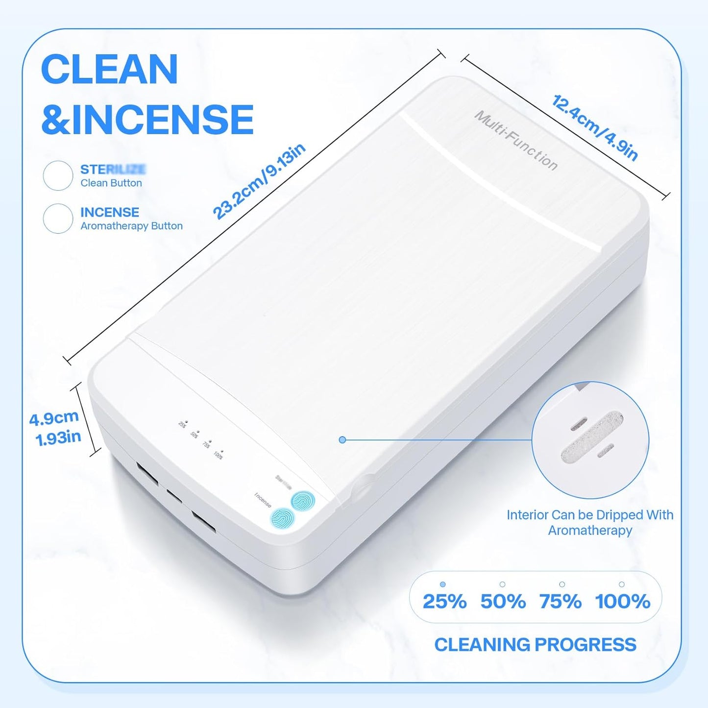 Nail Tool Sterilizer with Blue Light,LXIANGN Portable USB Sterilizating Box for Manicure Salon,Tweezers,Tattoo,Scissors,Jewelry,Phone, Watch,Keys