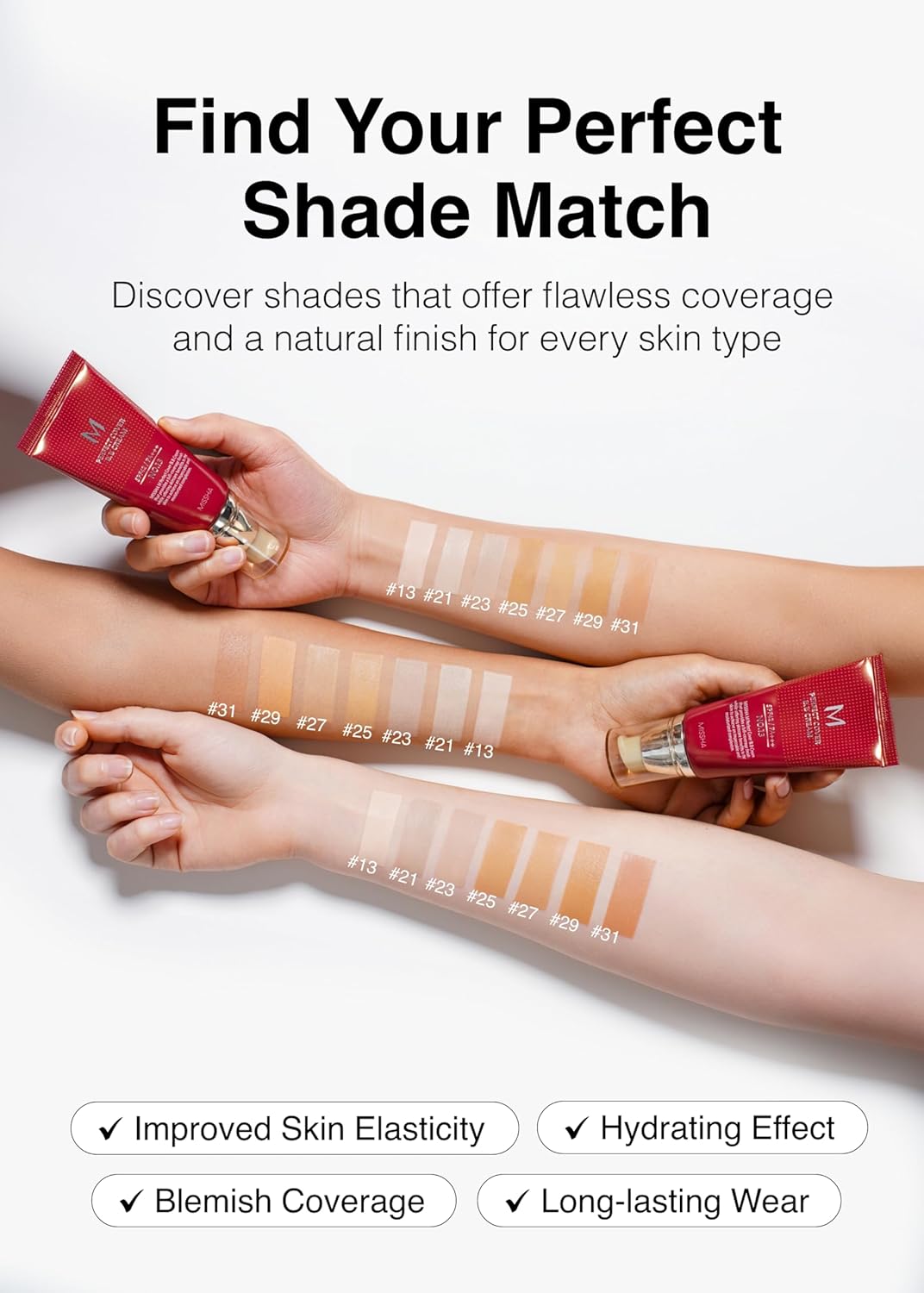 MISSHA M Perfect Cover BB Cream No.21 Light Beige - Light with Cool Undertone SPF 42 PA +++1.69 Fl Oz - Tinted Moisturizer for face with SPF