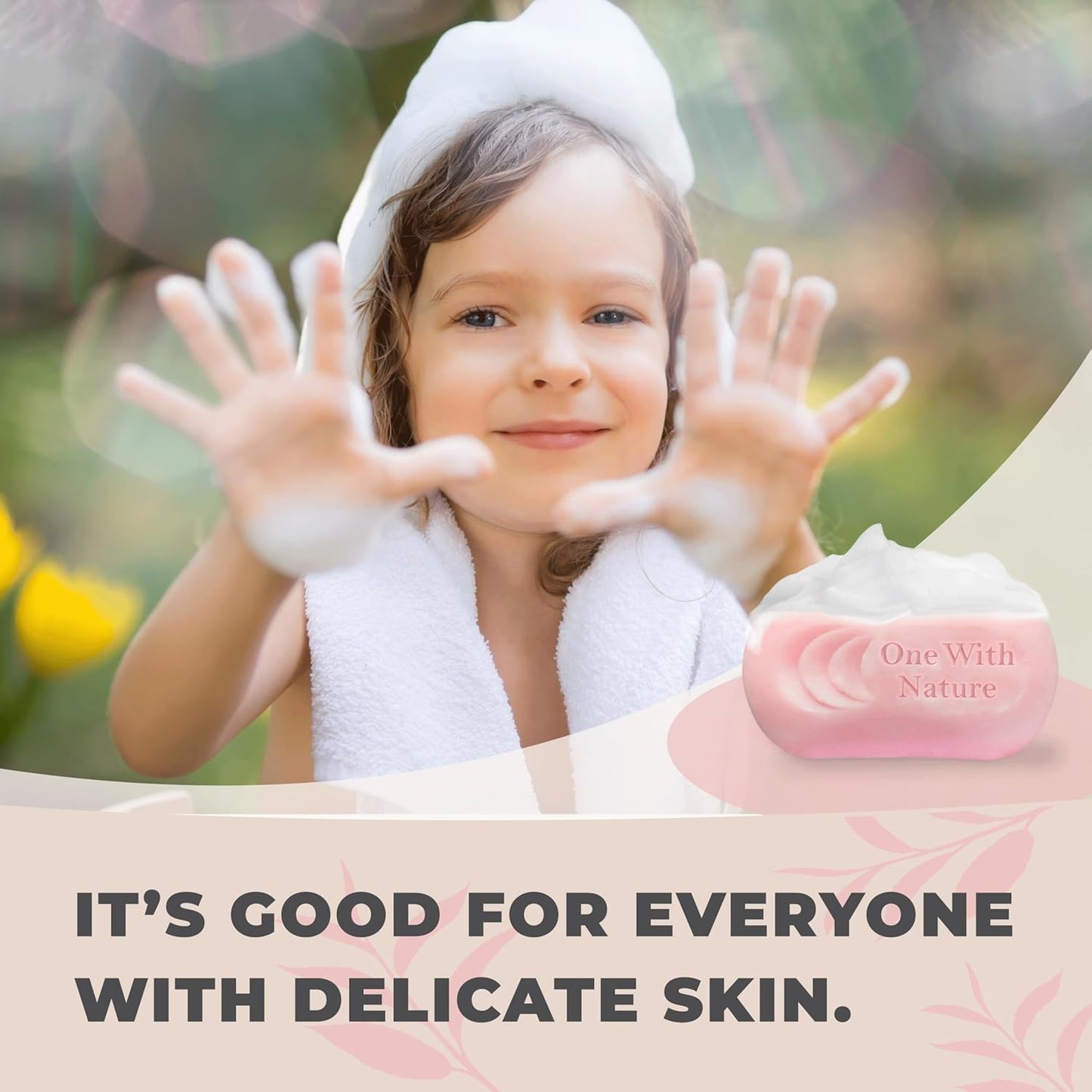 One With Nature Feminine Cleansing Bar, Rose Petal Fresh 3.5oz Bar 3Pack, Dermatologist Tested, Probiotics, Apple Cider Vinegar, Omega Fatty Acids, Oatmeal, Gentle Cleanser for Face, Body