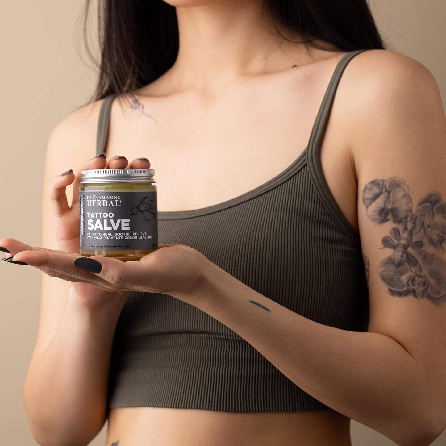 Tattoo Salve, Tattoo Aftercare Balm, Paraben Free Healing OIntment For New Tattoos, Brightening Moisturizer For Old Ink, Itchy Tattoo Relief Cream, Plastic Free, Ora’s Amazing Herbal, 1 oz Travel Size