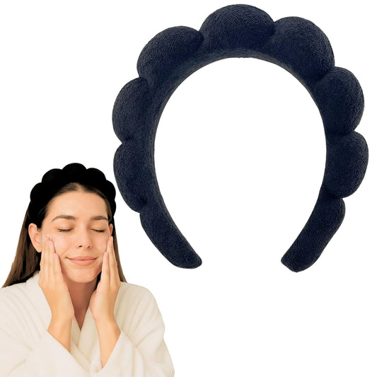 Terry Cloth Skincare Headband for Washing Face - Makeup Headband for Women, Spa Hairband, Bubble Band, Face Wash Accessory, Getting Ready for Skincare Routine