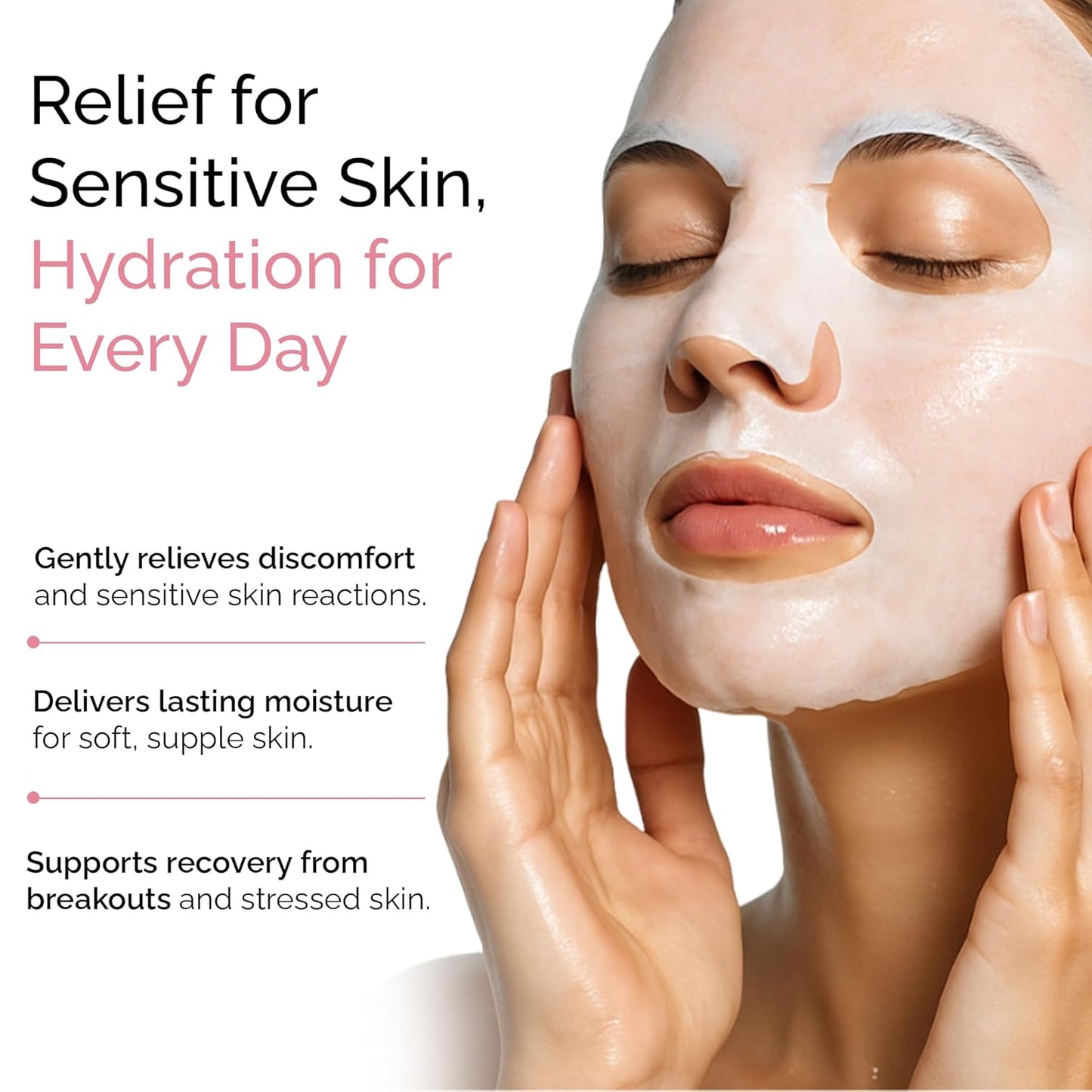 DLUX PROFESSIONAL Calming Face Mask Pack - 10 Pcs Calm Irritated Skin, Treats Dry and Dull Skin, Natural Radiance, Antioxidant Effects, Revitalize, Repair Mask, Anti-Aging