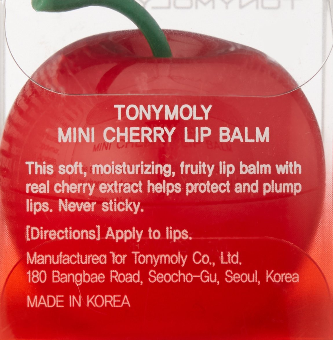 TONYMOLY Mini Cherry Lip Balm, Moisturizing & Hydrating Korean Lip Balm for Women & Men, Long Lasting, Chapstick for Lips,