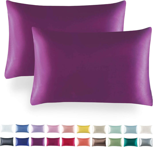 Tyfitb Satin Pillowcase Set for Hair & Skin Care – Cooling, Hypoallergenic, Anti-Frizz, Wrinkle-Free – Soft, Luxurious Pillowcases with Envelope Closure – 2-Pack, Standard Size 20x26, Gift-Ready