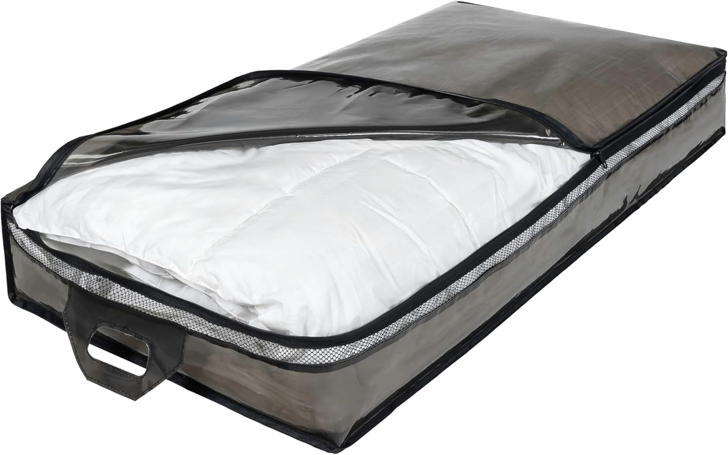 Hefty Underbed Flexible Tote with Breathable Mesh, Double Zipper, 2 Handles – Ideal for Moving or Clothes & Apparel Storage, Alternative to Plastic Bin, Organizer or Container