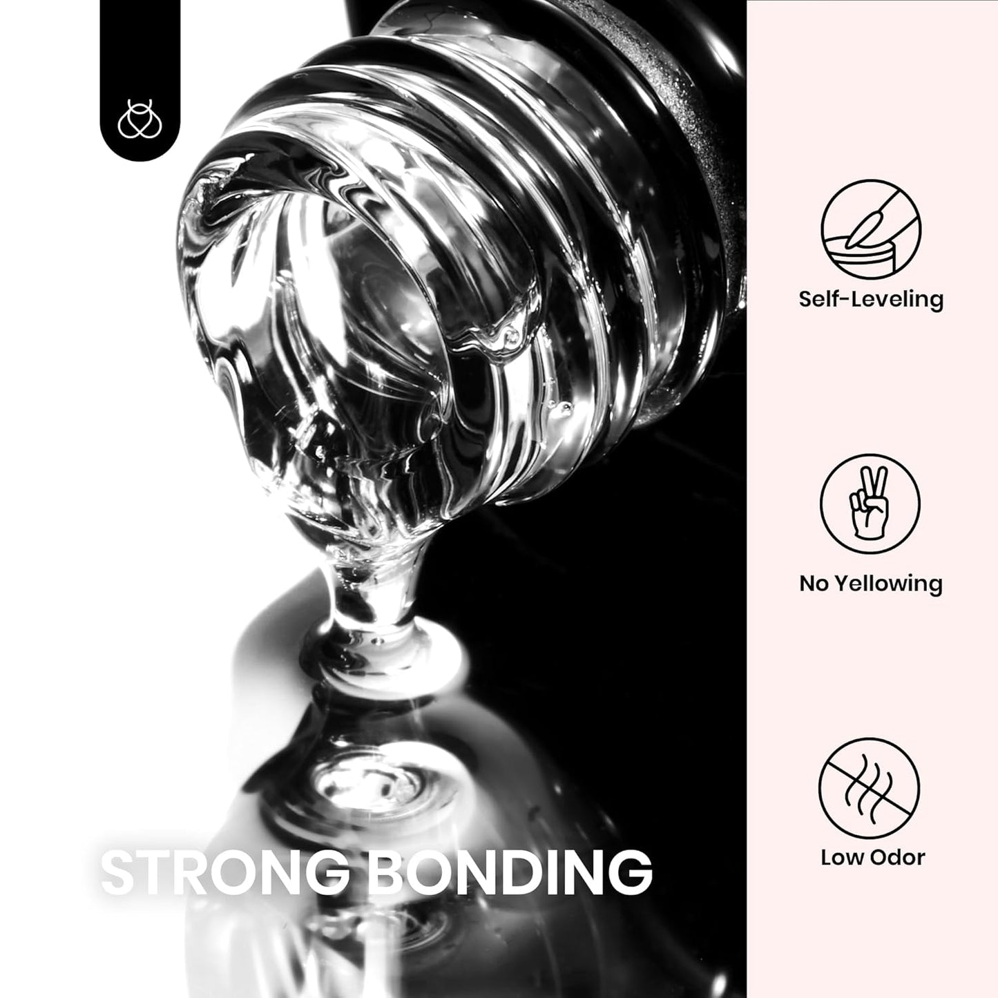 beetles Gel Polish 2 Pcs 15ml Nail Glue Kit for Acrylic Nails, 5 in 1 Super Strong Brush in Nail Gel Glue for False Nails Tips and Gel Nail Polish Led Lamp Required Nail Art Gift