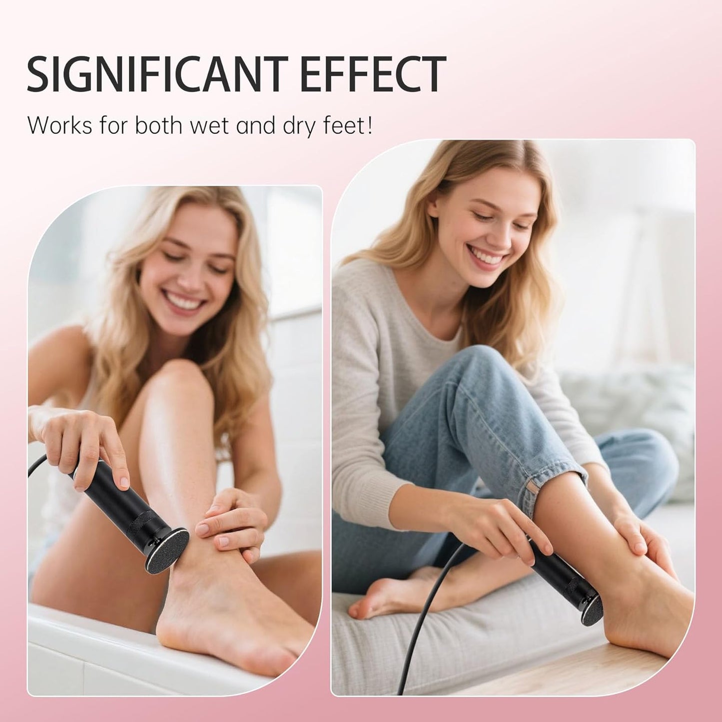 FSA&HSA Eligible Electric Foot Callus Remover with 60pcs Sandpaper Discs, Professional 1200RPM Aluminum Callus Remover for Feet, Stepless Speed Control Foot File for Dead Skin (Black)