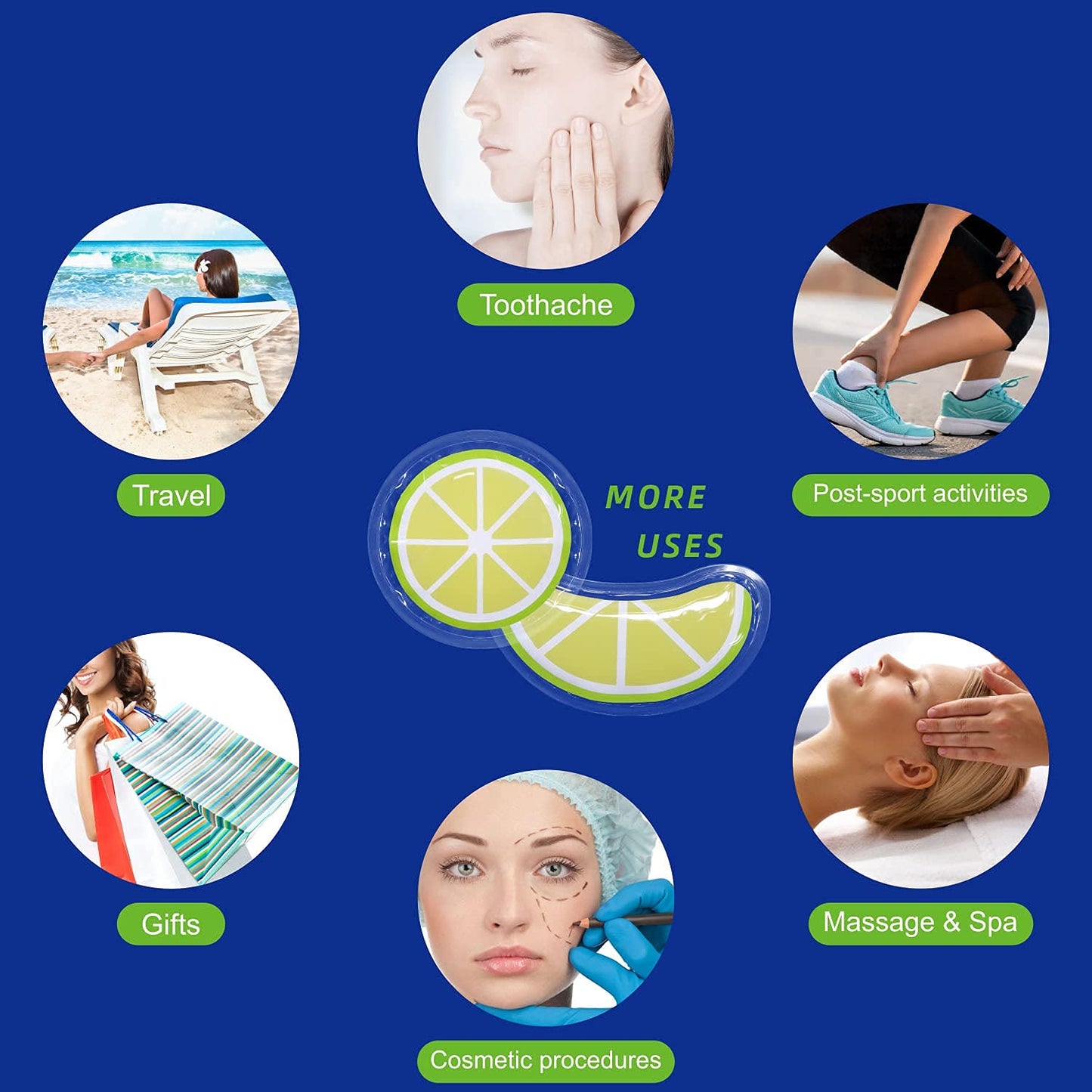 ZNÖCUETÖD Gel Ice Pack Reusable Cooling Eye Pads and Under Eye Patches,Eye Hot Cold Treatment Pack for Redness,Pain Relief and Eye Relax