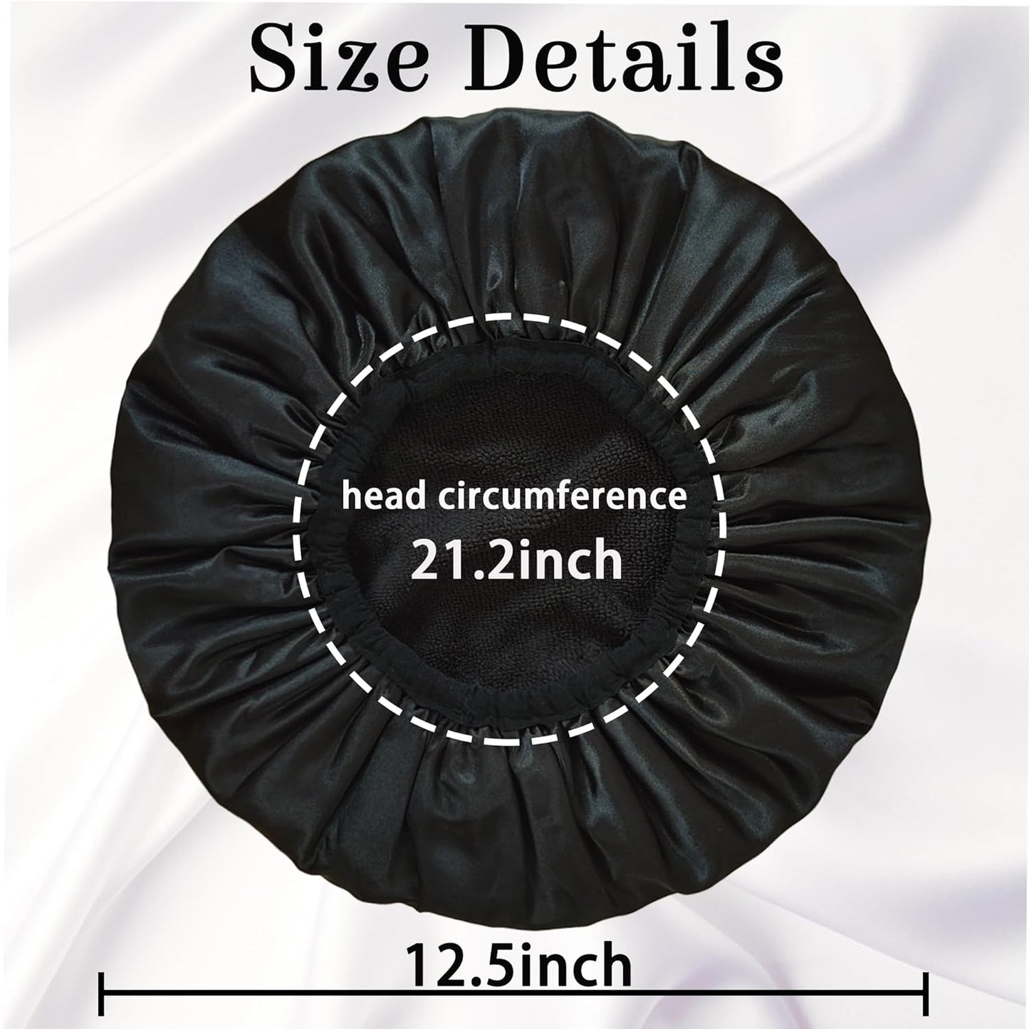 Shower Cap Reusable Waterproof, Terry Lined Shower Caps for Women, Triple Layer Hair Cap for Shower, Large Plastic Shower Cap for Braids Long Hair