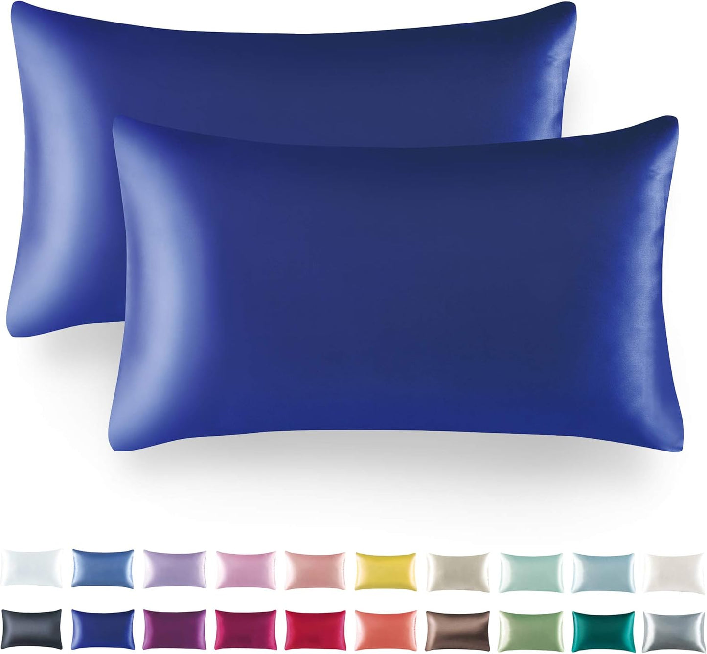 Tyfitb Satin Pillowcase Set for Hair & Skin Care – Cooling, Hypoallergenic, Anti-Frizz, Wrinkle-Free – Soft, Luxurious Pillowcases with Envelope Closure – 2-Pack, Queen Size 20x30, Gift-Ready