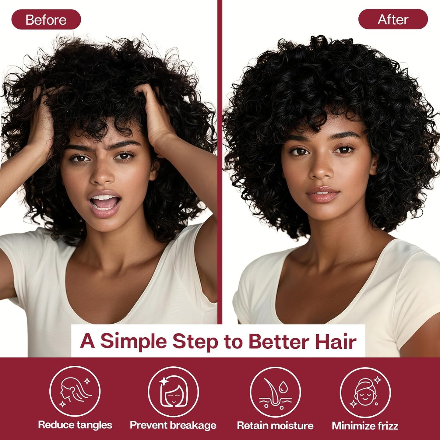 MR&HM Satin Pillowcase for Hair and Skin, Silk Satin Pillowcase 2 Pack, Standard Size Pillow Cases Set of 2, Silky Pillow Cover with Envelope Closure (20x26, Burgundy)