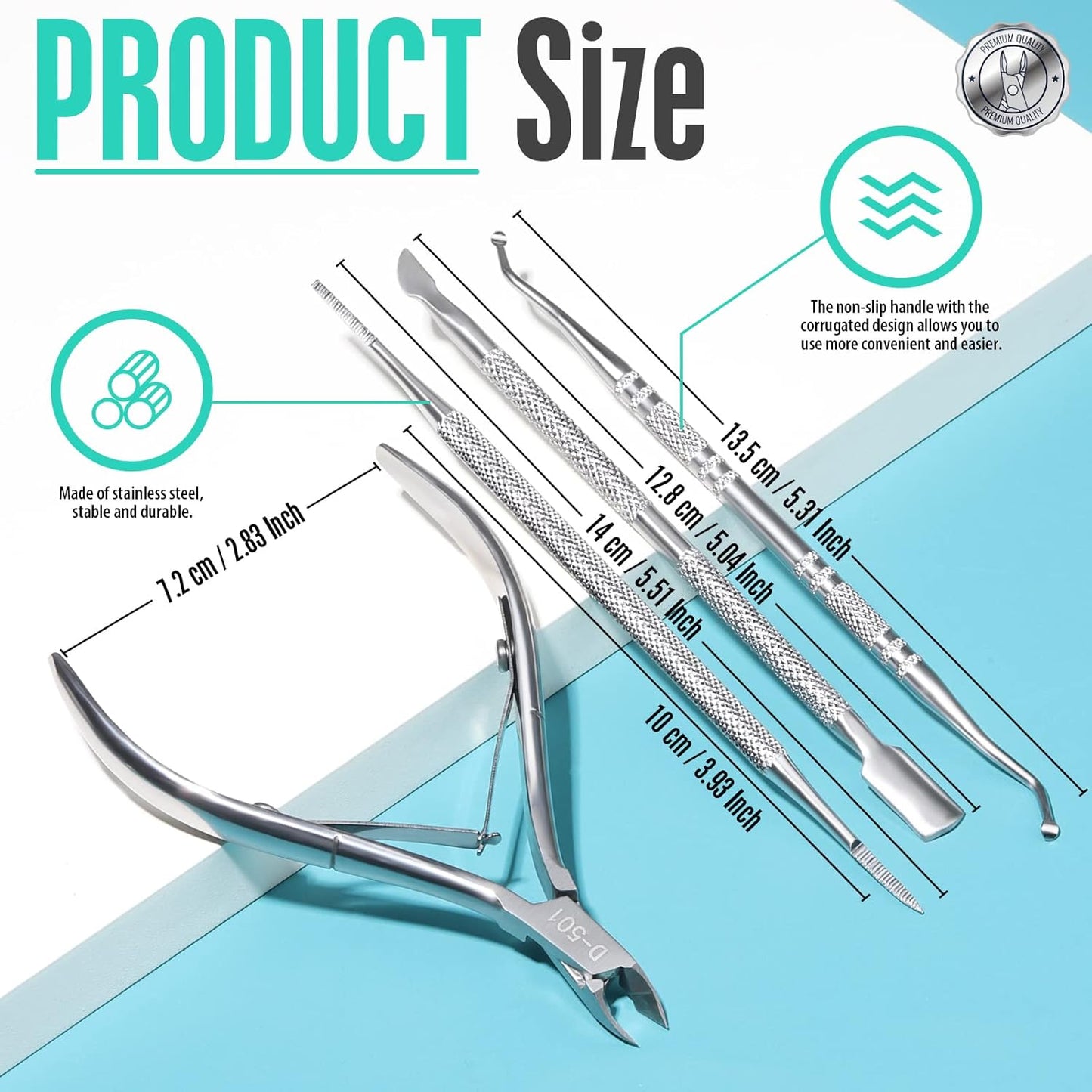 FANDAMEI Ingrown Toenail Removal Kit, Pedicure Tools, Nail Care Kit, Cuticle Trimmer, Nail Cuticle Nippers, Cuticle Kit Stainless Steel, Cuticle Clippers, Cuticle Pushers, Manicure Kit, Pedicure Kit