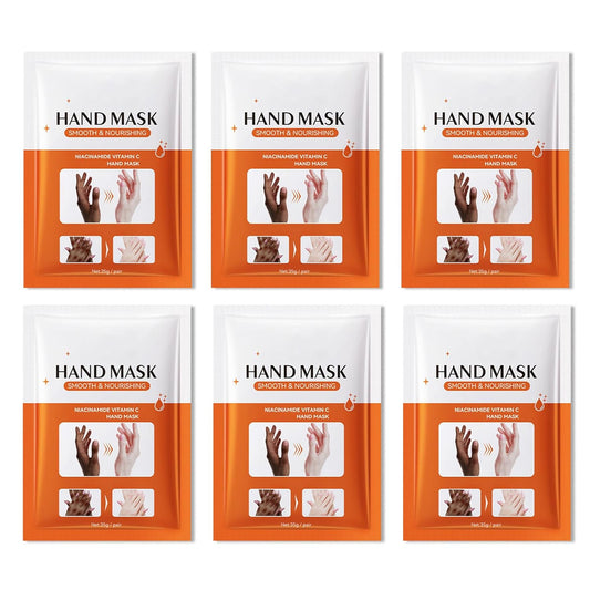 Hydrating Hand Masks, 6PCS Hand Mask Moisturizing Gloves for Men Women, Smooth Long Lasting Soft Exfoliating Hand Peeling Spa Mask Moisturizer Beauty Gift Set for Dry Cracked Rough Dull Hands（E)