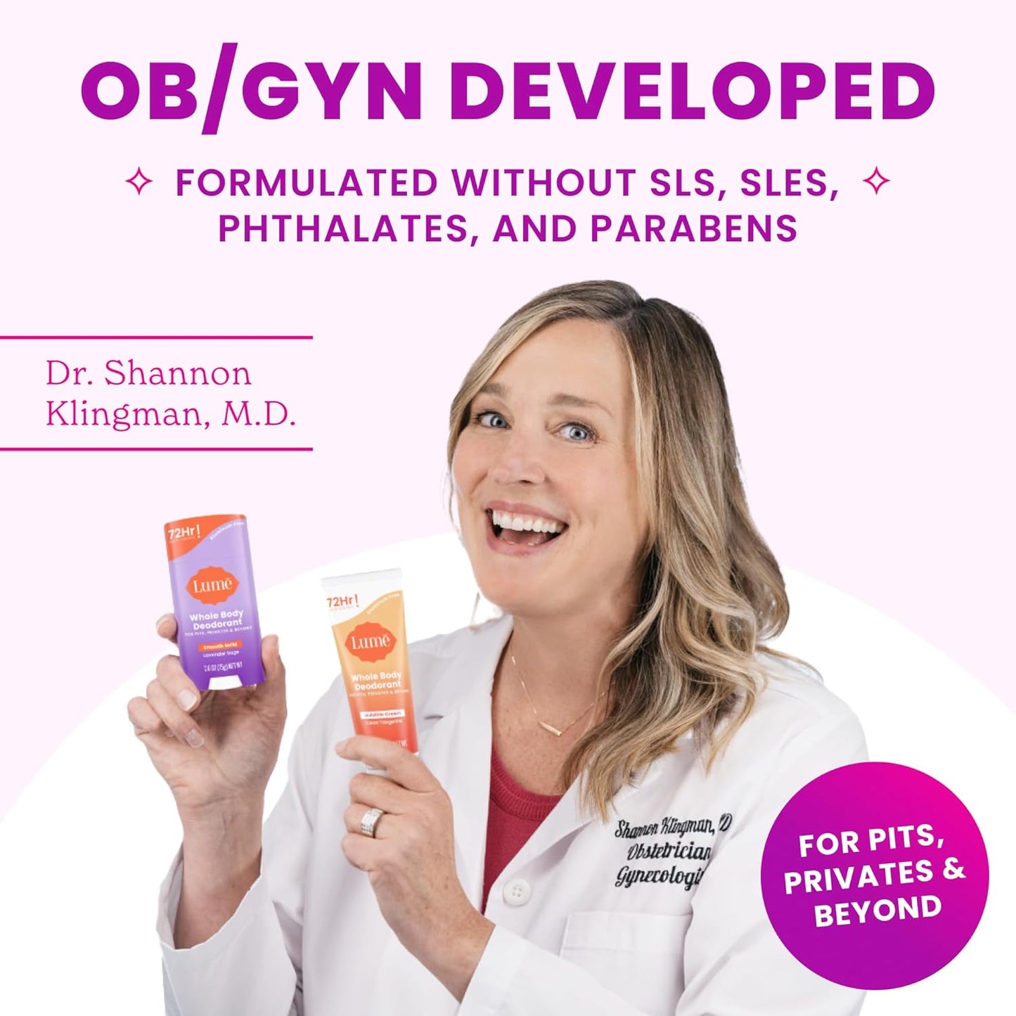 Lume Acidified Body Cleansing Bar - 24 Hour Odor Control - Removes Odor Better than Soap - Moisturizing Formula - Formulated Without SLS or Parabens - OB/GYN Developed - 5 ounce (Unscented)