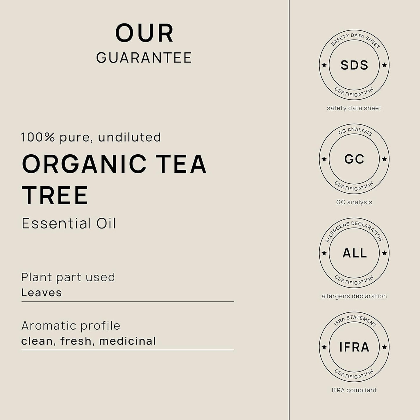 VINEVIDA Organic Tea Tree Essential Oil 10 mL - Undiluted Candle Scent DIY Scents for Candlemaking Soap Making,4OZV-OBP-ORG-TEA-10ML