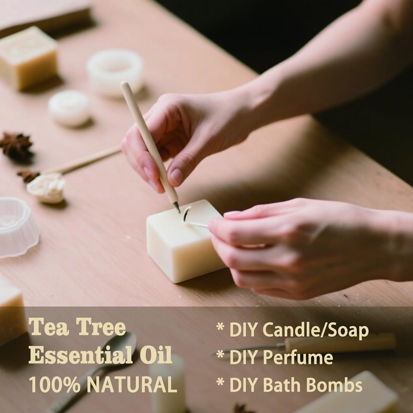 Tea Tree Fragrance Oil-Tea Tree Essential Oil 4.33oz (130ml)-100% Pure Natural Scent for Diffusers, Candles, Soap Making & Aromatherapy-Relaxing Home & Gift Essential Oil for Bath, Massage