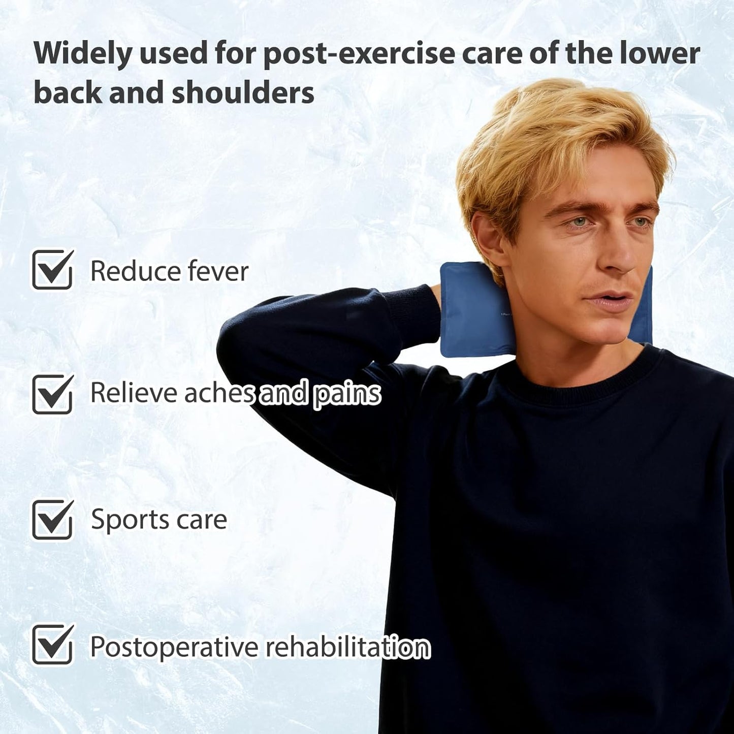 Hot & Cold Gel Packs for Pain Relief 4PCS 4x9 Inch Ice Packs Reusable Blue Cold Packs for Swelling, Bruises, Injuries, Surgery, Toothache (4 Pack)