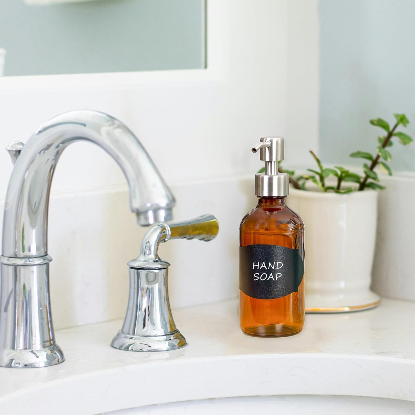 Cornucopia Brands Stainless Steel Replacement Lotion Pump Parts, 28-400 (6-Pack); Silver Metal Soap Dispensers Fit Standard 8oz/16oz Boston Round Bottles