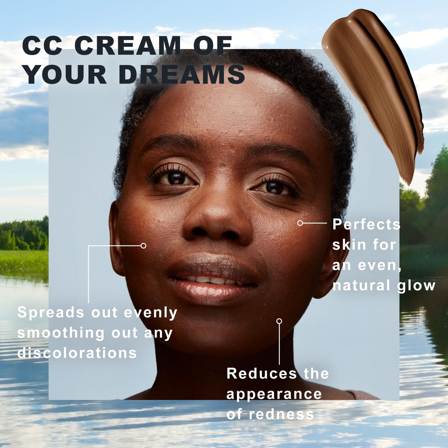 Lumene Color Correcting CC Cream - Lightweight Foundation - Medium Coverage - Redness Reducing Face Makeup for Glowing Complexion - Vegan Formula + Suitable for All Skin Types - Deep Rich (1 fl oz)