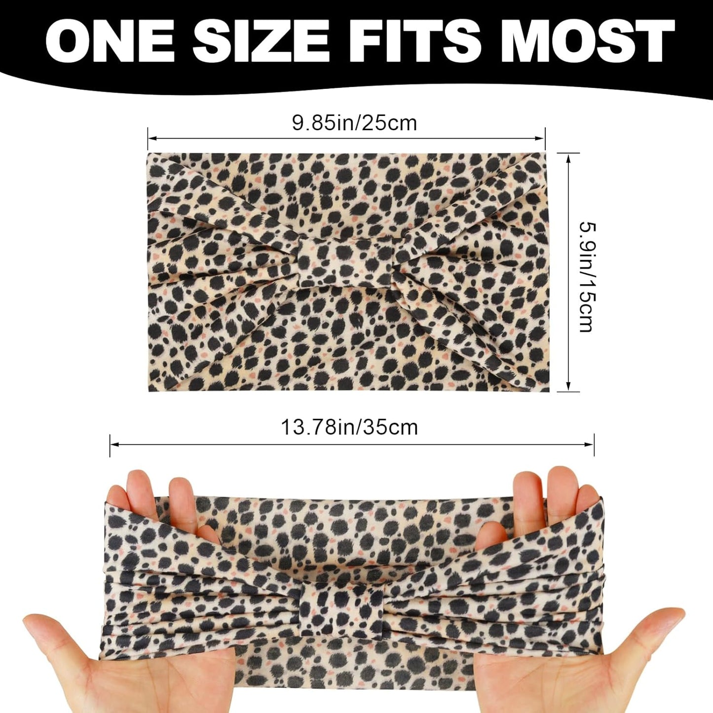 Cobahom 6Pcs Wide Headbands for Women Non Slip Soft Fabric Hair Wrap Boho Head Bands Elastic Sport Hair Bands for Workout Yoga Running (Animal Pattern)