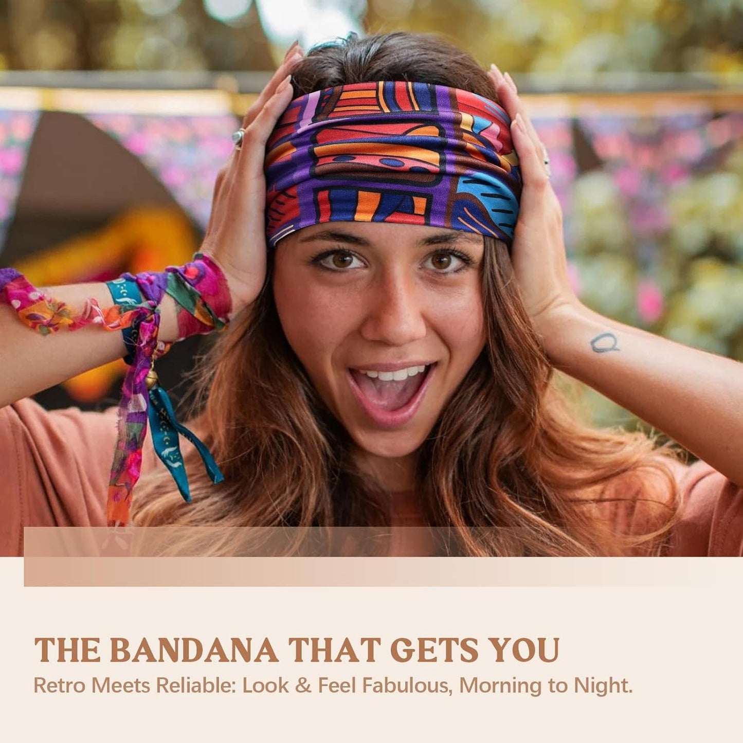 Wide Headbands for Women Knotted No Slip Head Bands Soft Turban Headband Hair Accessories Boho African Solid Color Head Wraps for Women Yoga Workout Pack of 6