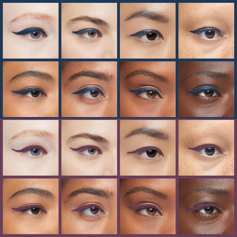 evpct 2Pcs Dark Blue Purple Gel Eyeliner Pencils Eye Black Face Paint Stick Lipstick Halloween Makeup Set Waterproof Smudge Proof Eyeliner Pen Crayon Smokey Eye delineador de ojos contra el agua