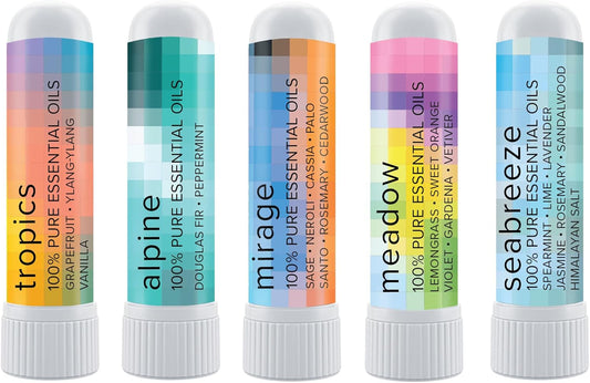 MOXĒ Nature Gift Bundle Nasal Sticks | 5 Aromatherapy Inhalers with 100% Pure Essential Oil Blends | Warming & Cooling Scents of The Natural World, Made in USA