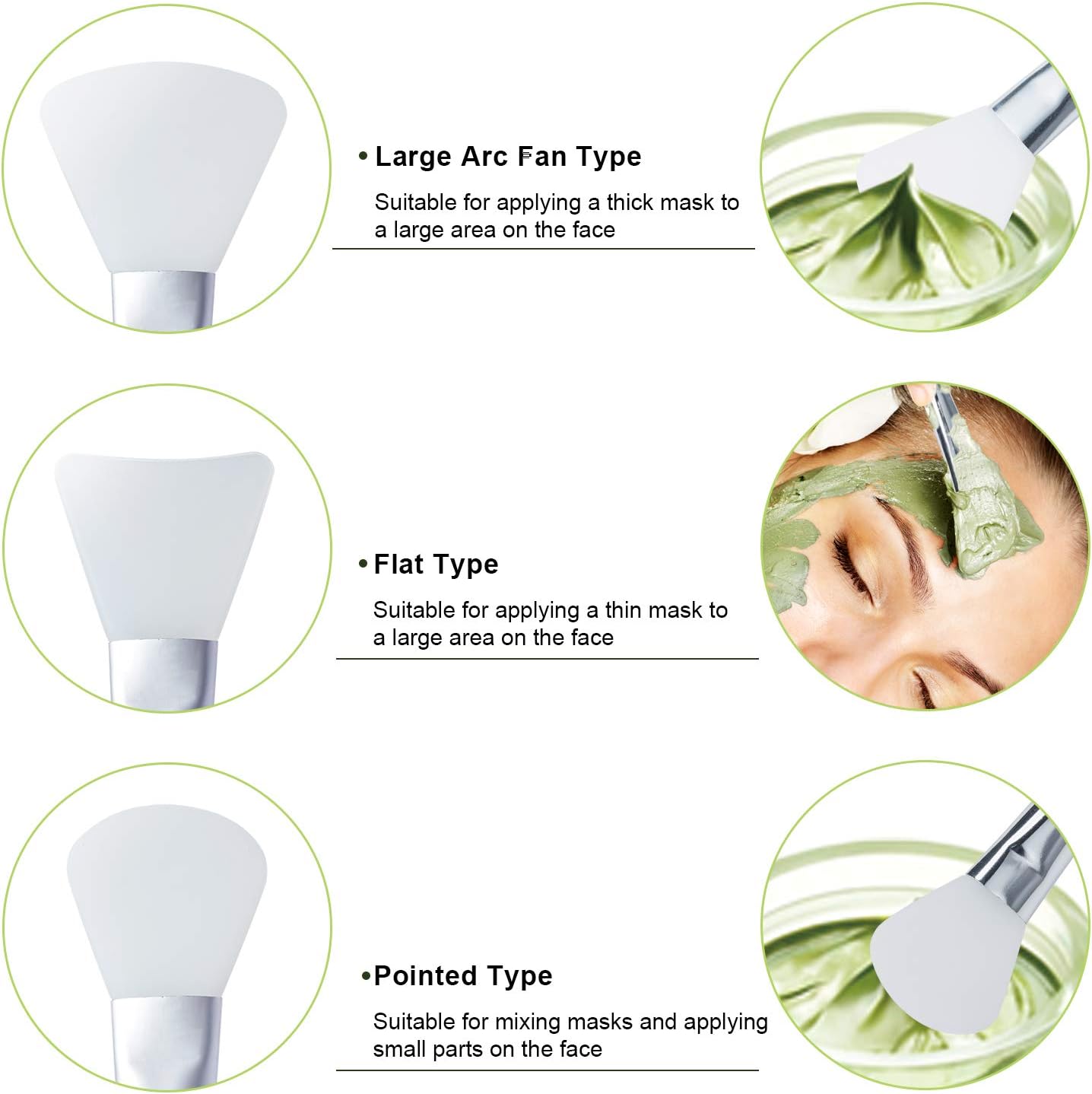 [Plastics Free]Somier Silicone DIY Face Mask Mixing Bowl Set with Mud Clay Face Mask Bowl Stick Spatula Headband Liquid Powder Measuring Cup Face Mask Brush 7 in 1