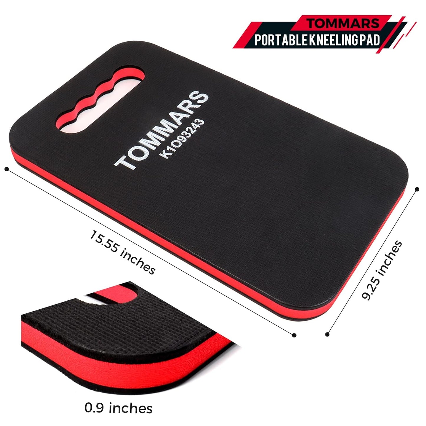 TOMMARS 0.9" Thick Kneeling Pad, Comfortable Foam Knee Pads Cushion Mat for Gardening, Yardwork, Workshop Repairing