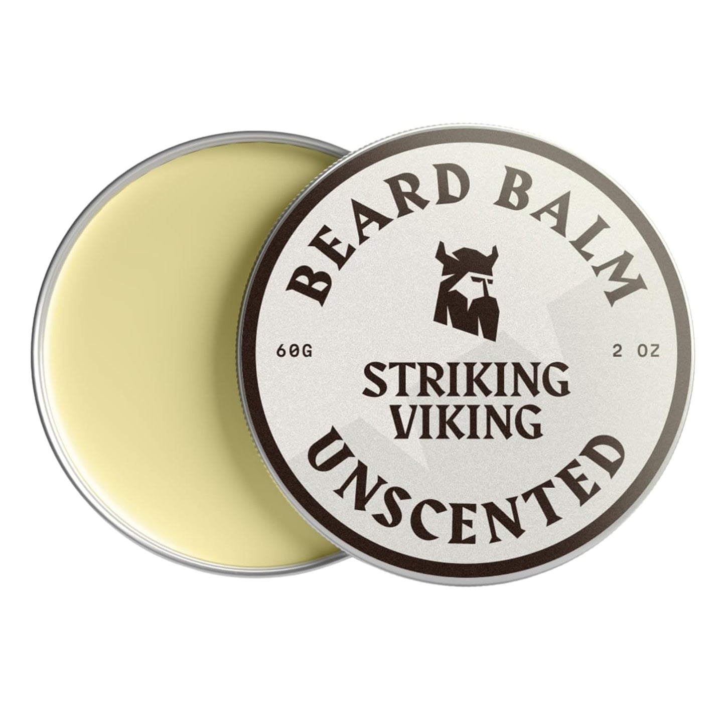 Striking Viking Beard Balm for Men & Mustache Balm with Shea Butter & Argan Oil - 2 oz, Light Hold - Fragrance Free Beard Conditioner & Softener - Softens & Shapes with Tea Tree & Jojoba Oils