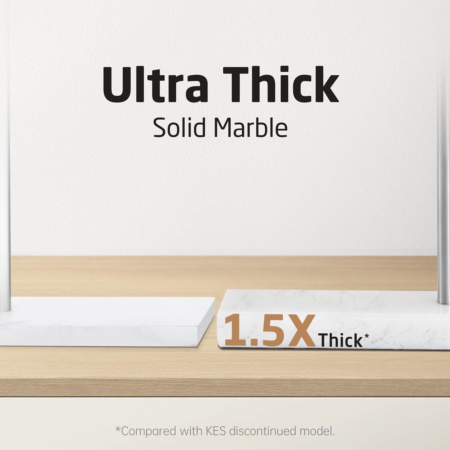 KES Hand Towel Holder Stand for Bathroom, Countertop Towel Stand with Weighted Marble Base, 17.3" Standing Swivel Towel Rack Adjustable 2 Arms, 18/8 Stainless Steel, Brushed Finish, BTH233A-2