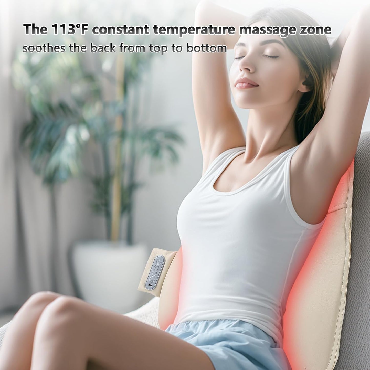 Back Massager for Pain Relief Deep Tissue, Ultrathin Rolling Up and Down Full Back Massage with Heat, 4D Shiatsu Kneading, Shoulder Massager, Extended Widened Design for Home, Office, Car Use, Black